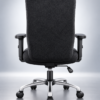 Fabric executive office chair rear view with brushed metal base