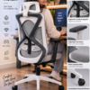 Premium ergonomic chair features: headrest, lumbar support and armrests