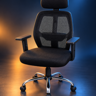 Dtable ergonomic high-back chair with adjustable headrest and armrests
