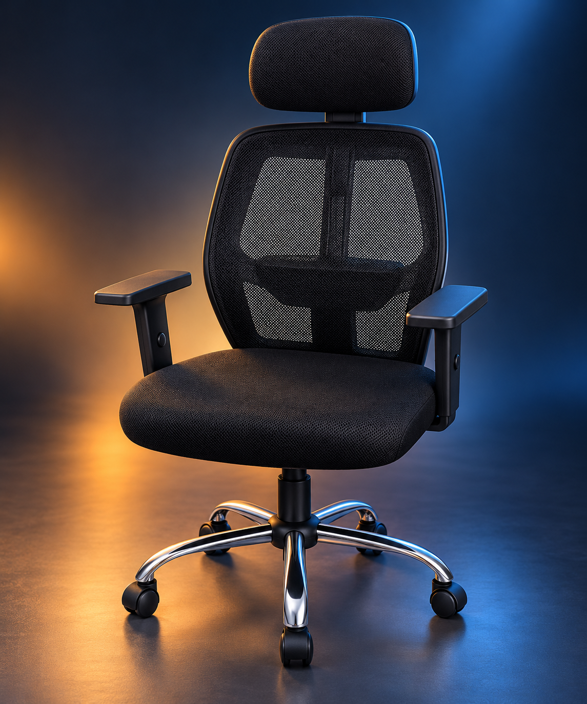 Dtable ergonomic high-back chair with adjustable headrest and armrests