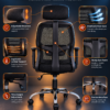 Ergonomic high-back chair rear view showing mesh backrest and frame