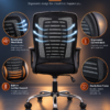 Mesh office chair rear view showing breathable mesh backrest